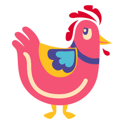 Chicken animal colorful flat PNG Design