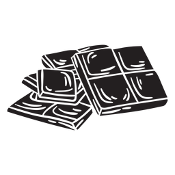 Barra de chocolate delicioso negro Diseño PNG