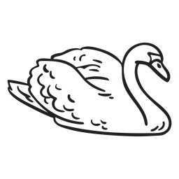 Traço de ilustração de pato incolor Desenho PNG
