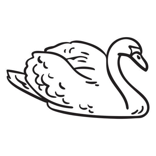 Trazo de ilustración de pato incoloro Diseño PNG