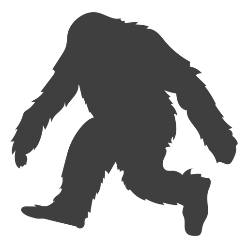 Criatura peluda bigfoot plana negra Diseño PNG