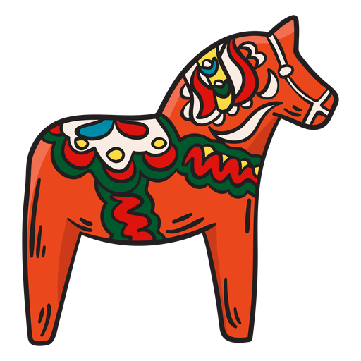 Ilustração da estátua tradicional do cavalo Dala Desenho PNG