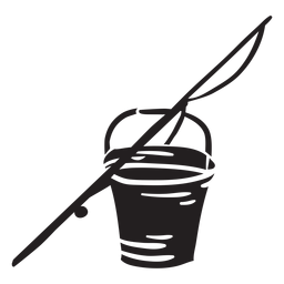 Ilustración de caña de pescar cubo negro Diseño PNG