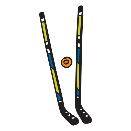 Hockey sticks puck sports illustration PNG Design
