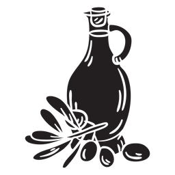 Hausgemachte Olivenölflasche schwarz PNG-Design