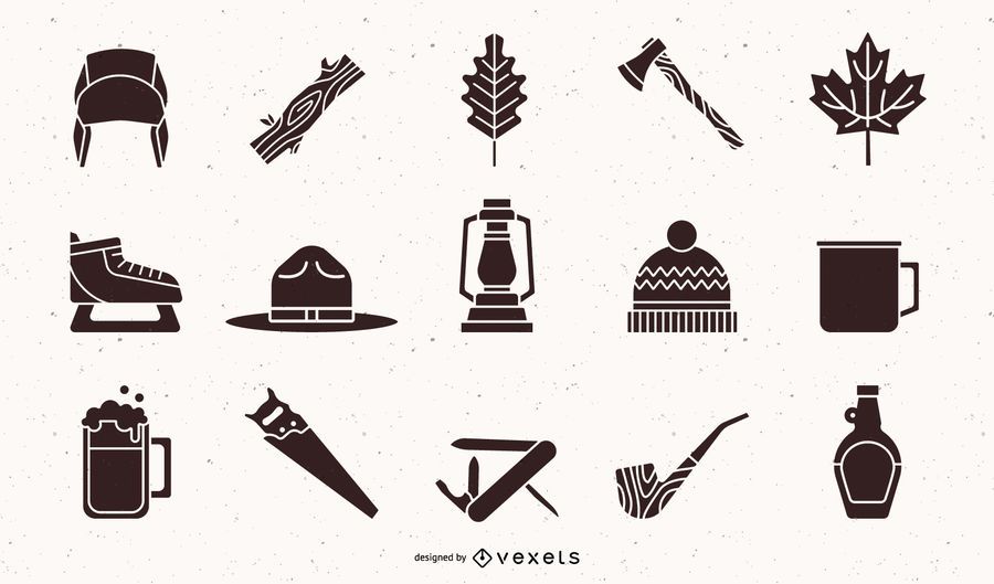 Lumberjack Silhouette Element Design Pack Lumberjack Silhouette Element Design Pack