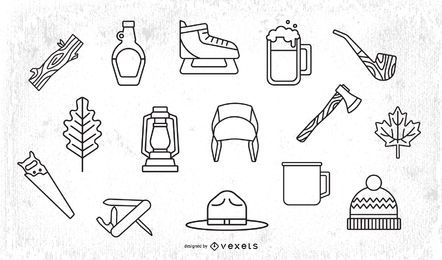 Lumberjack Elements Stroke Design Pack