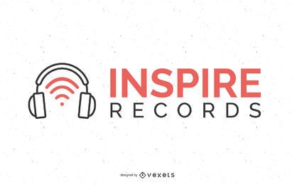 Diseño de logotipo de disco de música
