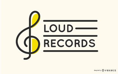 Treble Clef Record Label Logo Design Treble Clef Record Label Logo Design