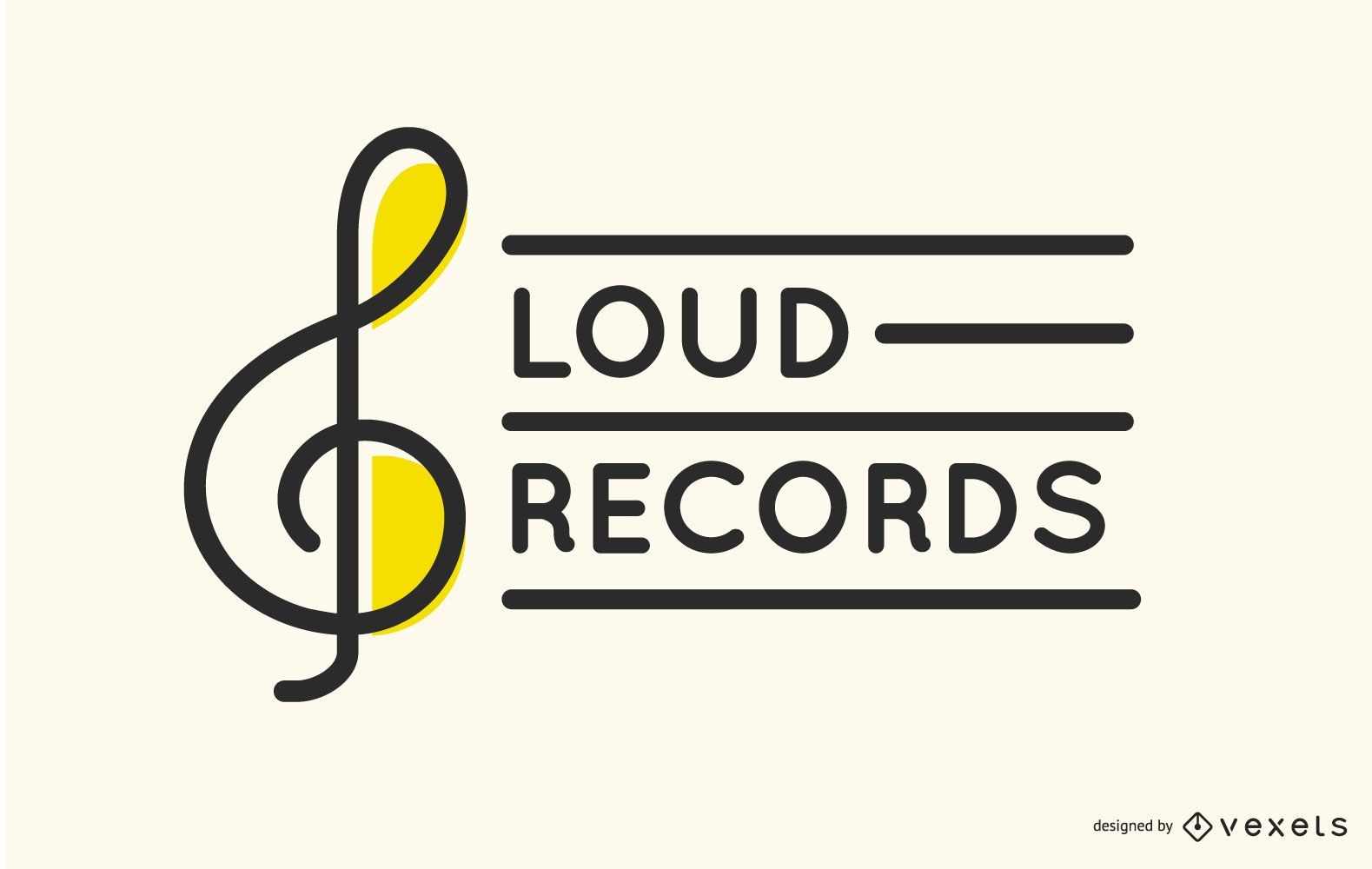 Treble Clef Record Label Logo Design