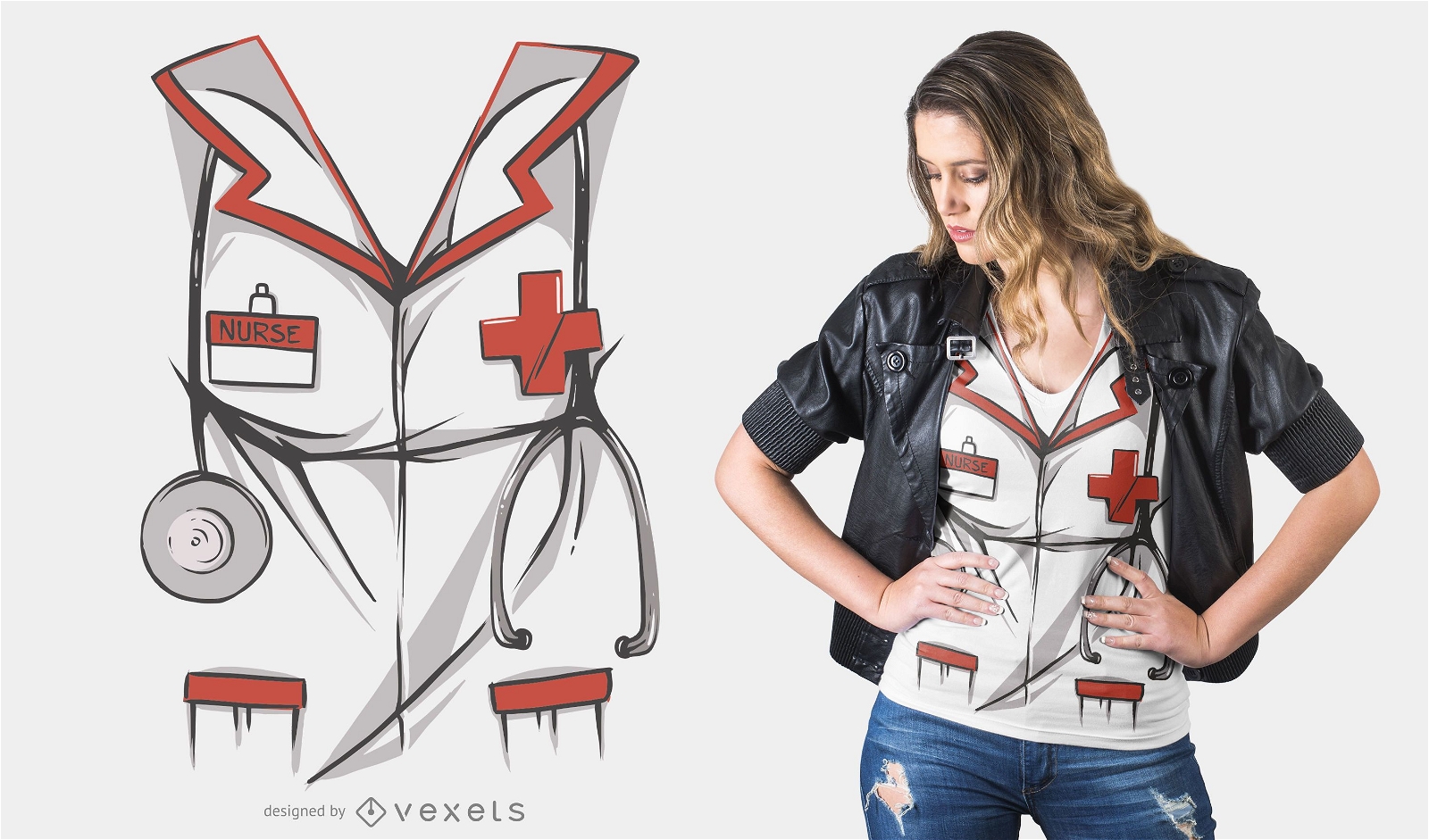 Design de camiseta para roupa de enfermeira