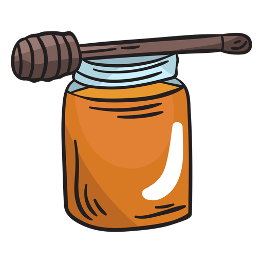 Honey jar dipper illustration