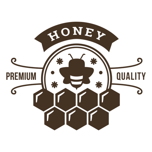 Honey premium quality honeycomb badge PNG Design