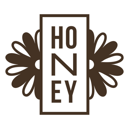 Honey vertical flowers badge PNG Design