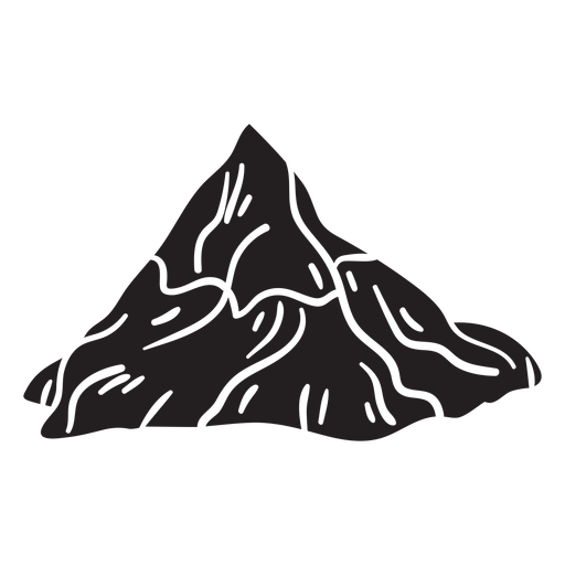 Monta?a ic?nica Matterhorn negro Diseño PNG