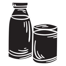 Ilustração garrafa de leite de vidro preto Desenho PNG