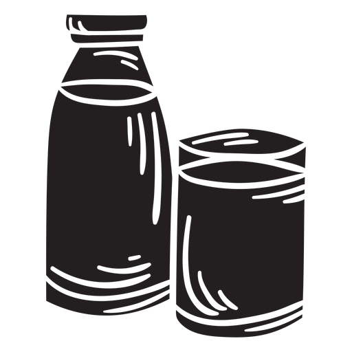 Ilustración botella de vidrio de leche negro