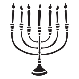 Menorah Chanukka Kerzenhalter schwarz PNG-Design