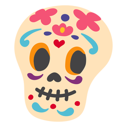 Caveira de calavera mexicana plana Desenho PNG