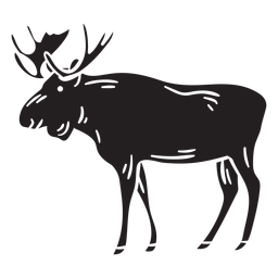 Moose suecia nativo negro Diseño PNG