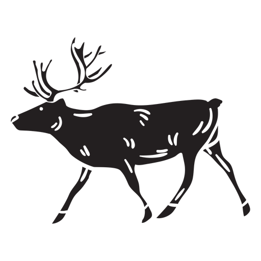 Moose black animal walking illustration