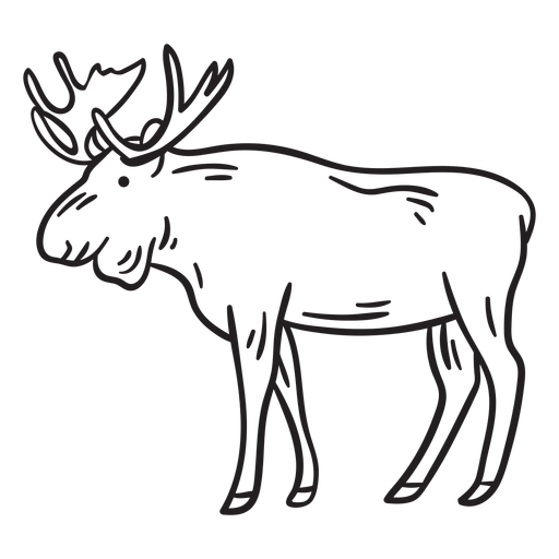 Moose elk animal stroke PNG Design