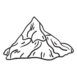 Mountain Swiss Alps Iconic Stroke PNG & SVG Design For T-Shirts