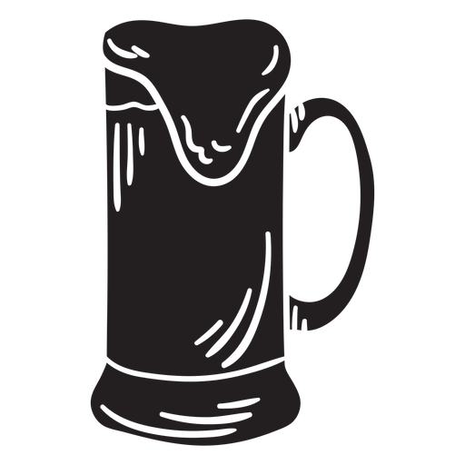Krug Bier voll schwarz PNG-Design