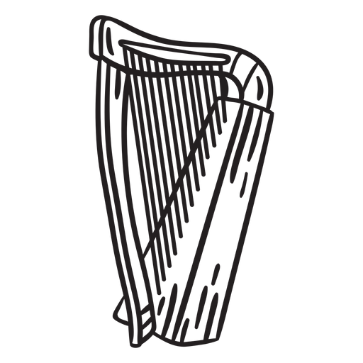 Instrumento musical arpa celta Diseño PNG