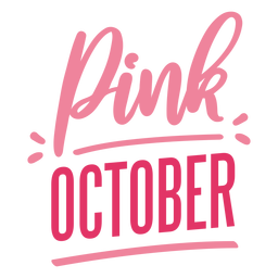 Letras rosa de outubro para conscientização do câncer Desenho PNG