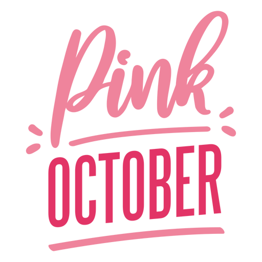 Oktober rosa Krebsbewusstsein Schriftzug PNG-Design