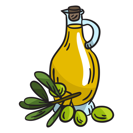 Ilustraci?n casera de aceite de oliva Diseño PNG
