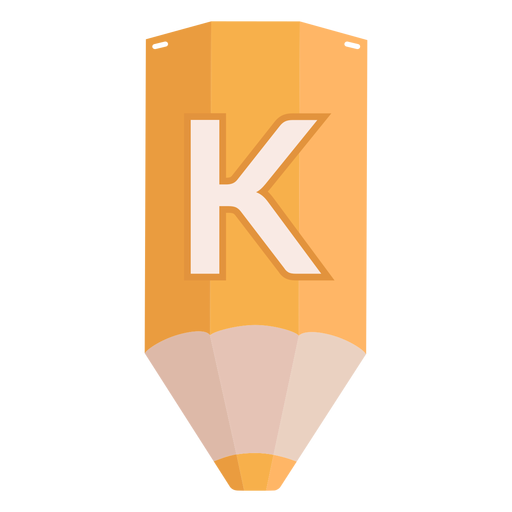 Bandera de lápiz alfabeto k Diseño PNG