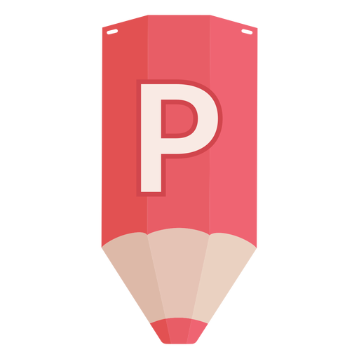 Banner de lápiz alfabeto p Diseño PNG