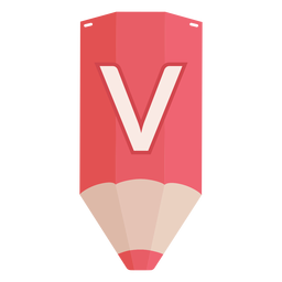 Bleistift Alphabet V Banner PNG-Design