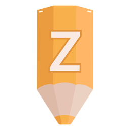Banner de lápiz alfabeto z Diseño PNG