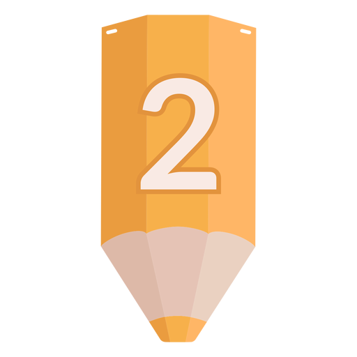 Banner de lápiz número 2 Diseño PNG