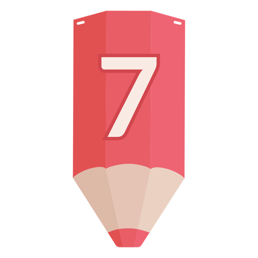 Banner de lápiz número 7 Diseño PNG