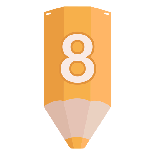 Pencil number 8 banner PNG Design