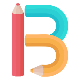 Alfabeto de decoração de lápis b Desenho PNG