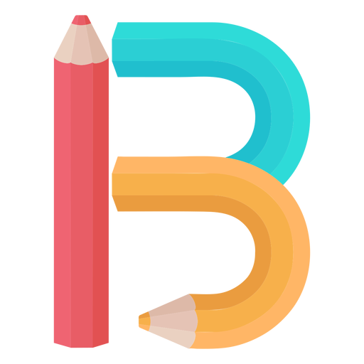 Pencils decor alphabet b