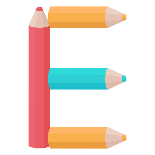 Pencils decor alphabet e PNG Design