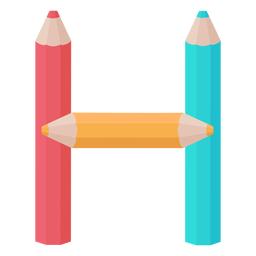 Bleistifte Dekor Alphabet h PNG-Design
