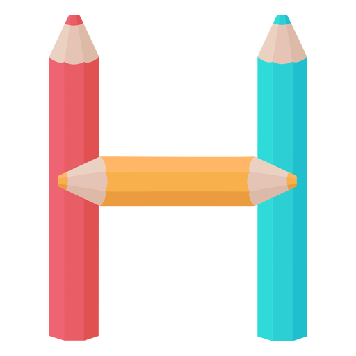 Alfabeto de decoração de lápis h Desenho PNG