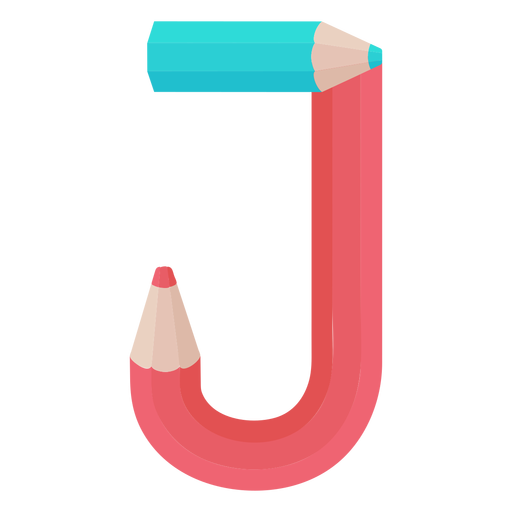 Pencils decor alphabet j