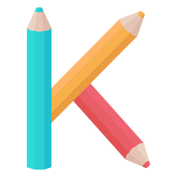 Lápices decoración alfabeto k Diseño PNG
