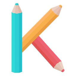 Pencils decor alphabet k