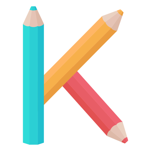 Alfabeto de decoração de lápis k Desenho PNG