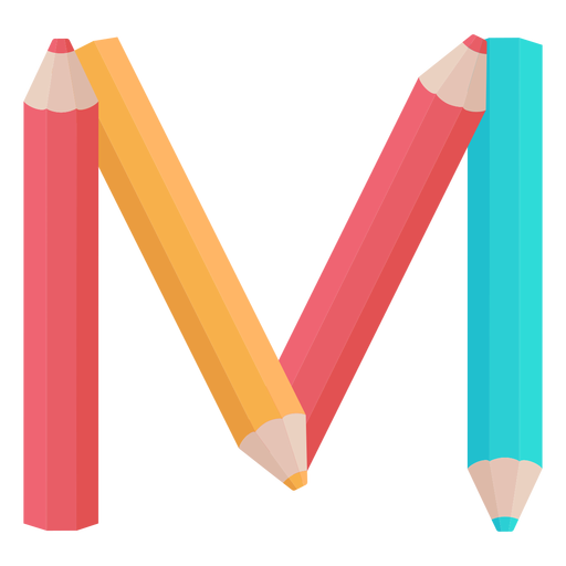Pencils decor alphabet m