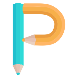 Alfabeto de decoração de lápis p Desenho PNG